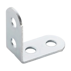SOTECH Winkelverbinder aus verzinktem Stahl, L-förmig, abgerundet, mit gesenkten Löchern für Möbelbau.