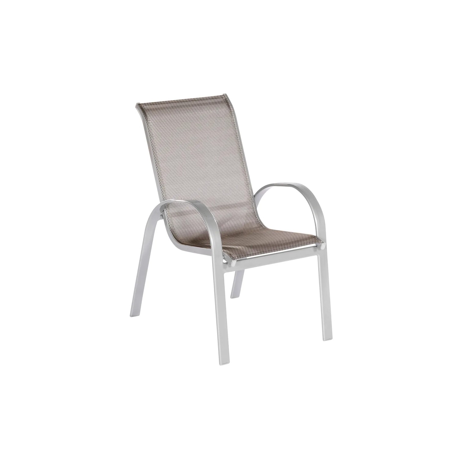 Merxx Amalfi Stapelsessel, Teil des 9-tlg. Gartenmöbel-Sets, mit Aluminiumgestell und Textilbespannung.