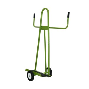 TRUTZHOLM Plattenwagen, Stahl, 300 kg Tragkraft, gummierte Auflage, Vollgummiräder, Grün.
