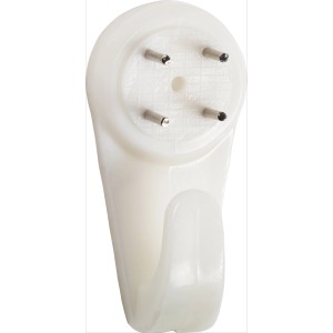 Weißer LUX Wandhaken aus Kunststoff, 40 mm, 2er-Set für Bilder und Deko.