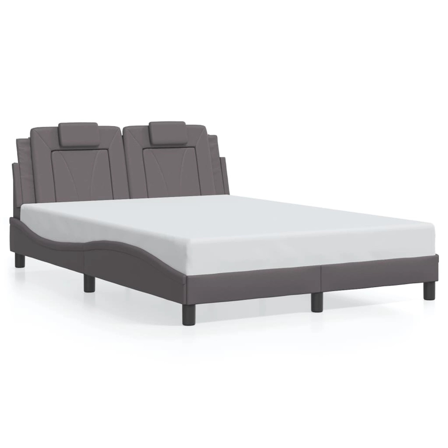 vidaXL Bettgestell Viana ohne Matratze Grau 140x190 cm Kunstleder 3208092 günstig online kaufen