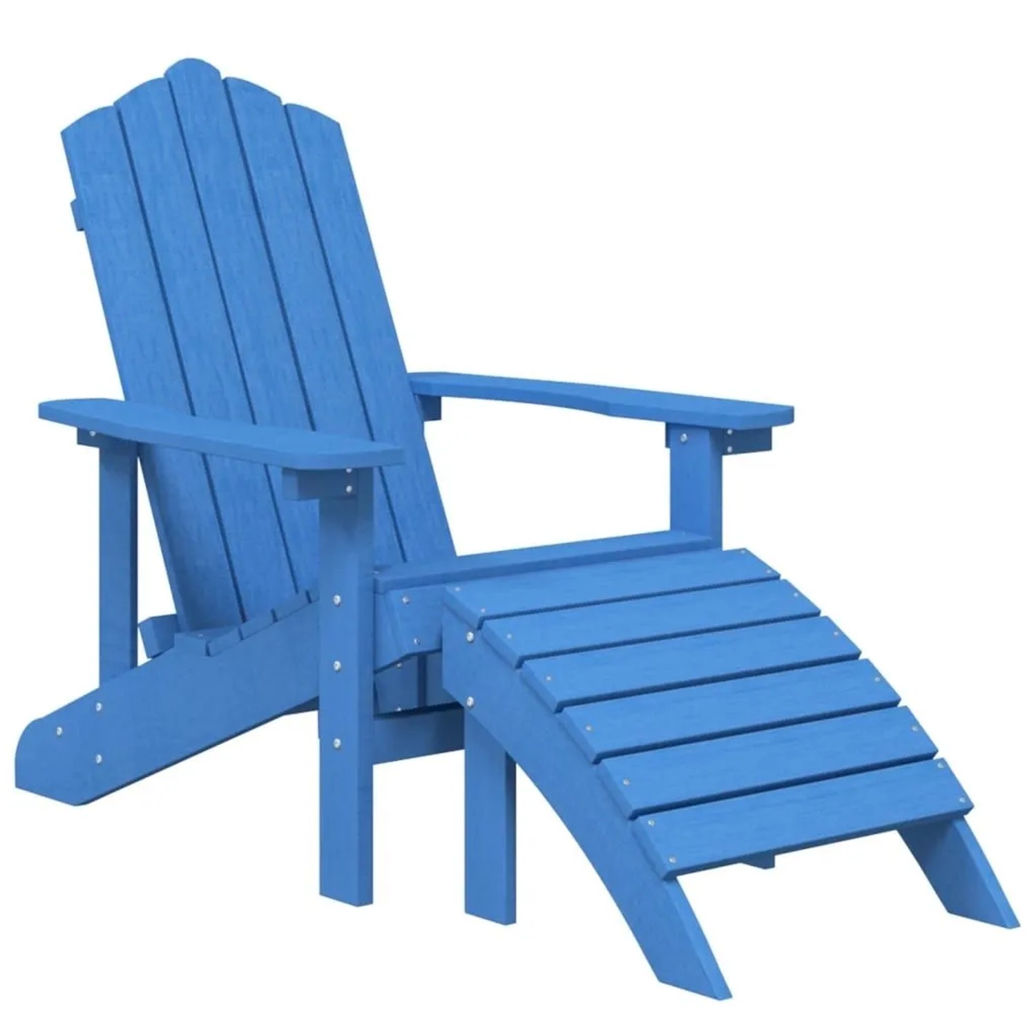 vidaXL Adirondack-Gartenstuhl mit Fußteil HDPE Aquablau 318648