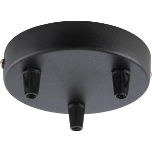 Schwarzer Just Light Lampen-Baldachin, 3-flammig für Pendelleuchten.