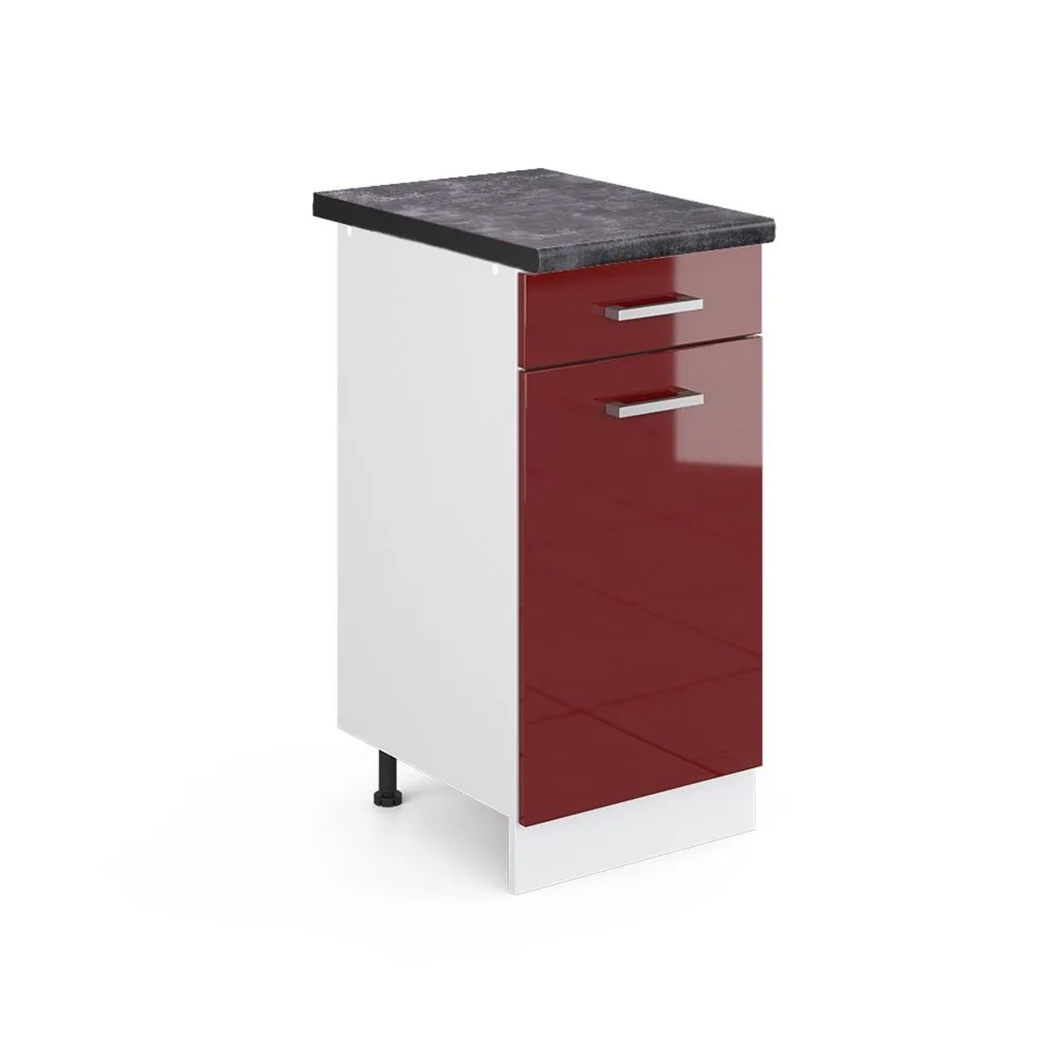 Vicco Küchenunterschrank R-Line Rot Hochglanz 40 x 82 AP Anthrazit Opt2