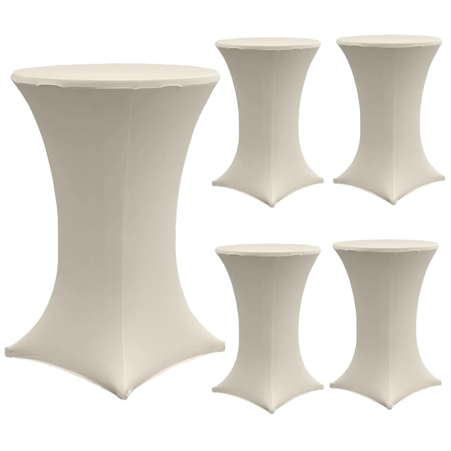 TRUTZHOLM 5x Stehtischhusse Husse Stretch Durchmesser 60cm Beige