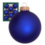 8er-Set matte, königsblaue Krebs Glas Lauscha Weihnachtskugeln, 7cm. Perfekt für den Weihnachtsbaum.