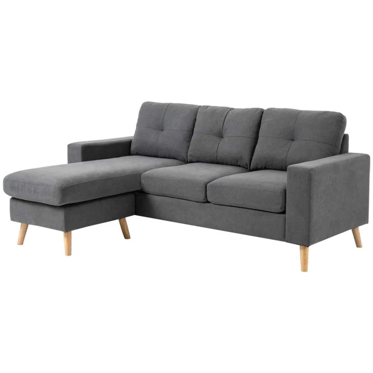 HOMCOM Ecksofa in L-Form Leinenoptik mit Chaiselongue
