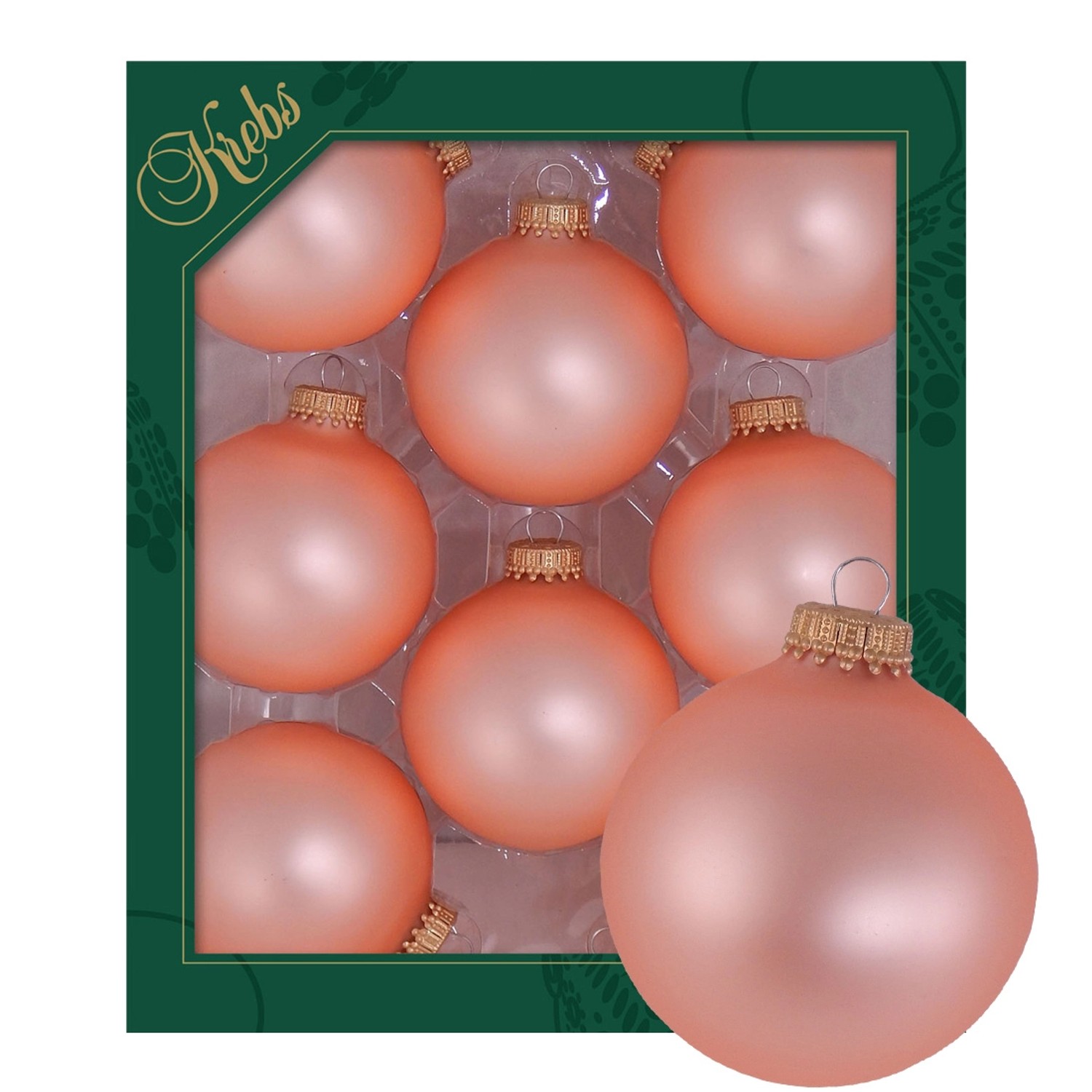 Krebs Glas Lauscha Weihnachtskugeln Uni-Design Alessia Rosa 7cm