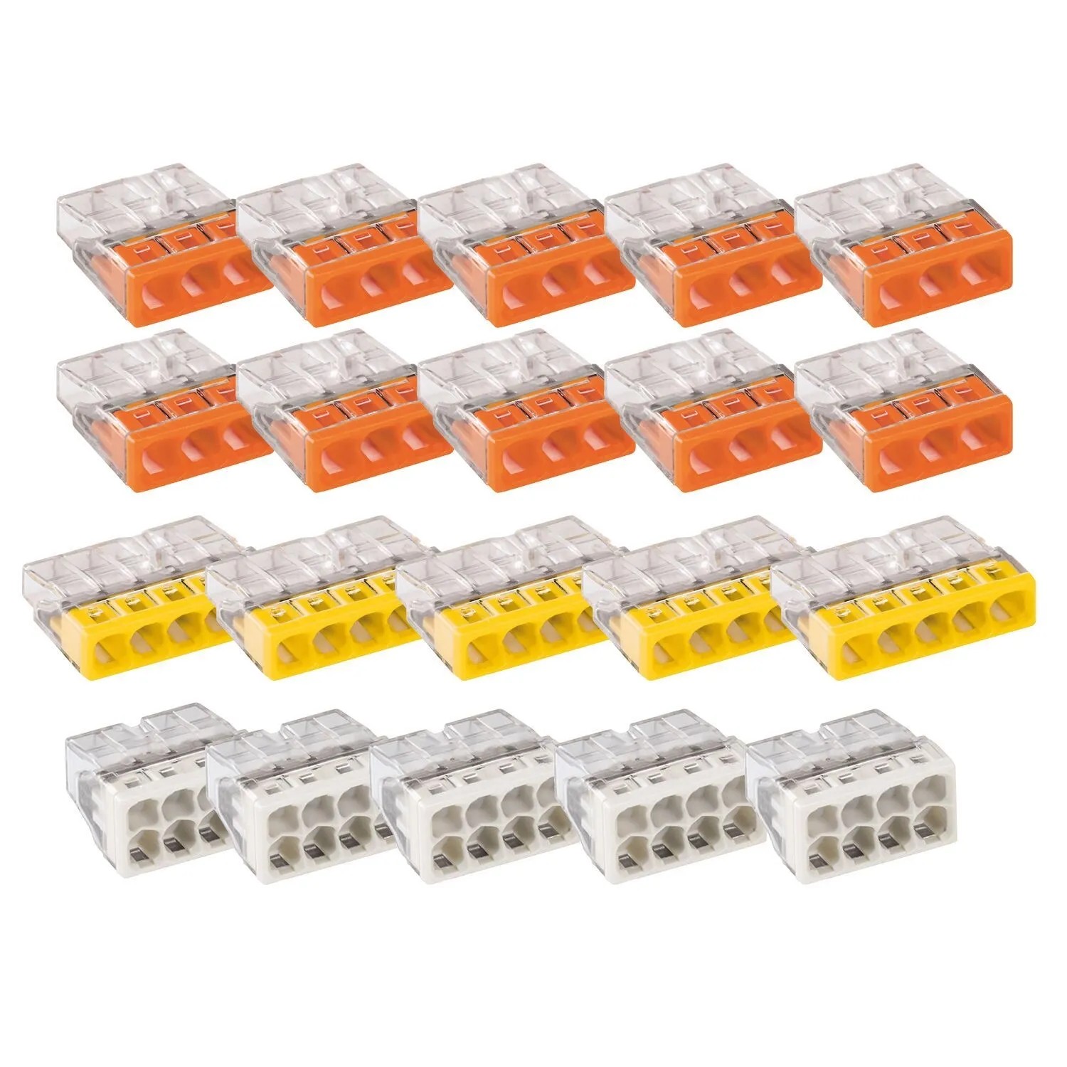 vasalat Set WAGO 2273 Verbindungsklemmen 3-polig 5-polig 8-polig 0,5-2,5 mm² 20-teilig