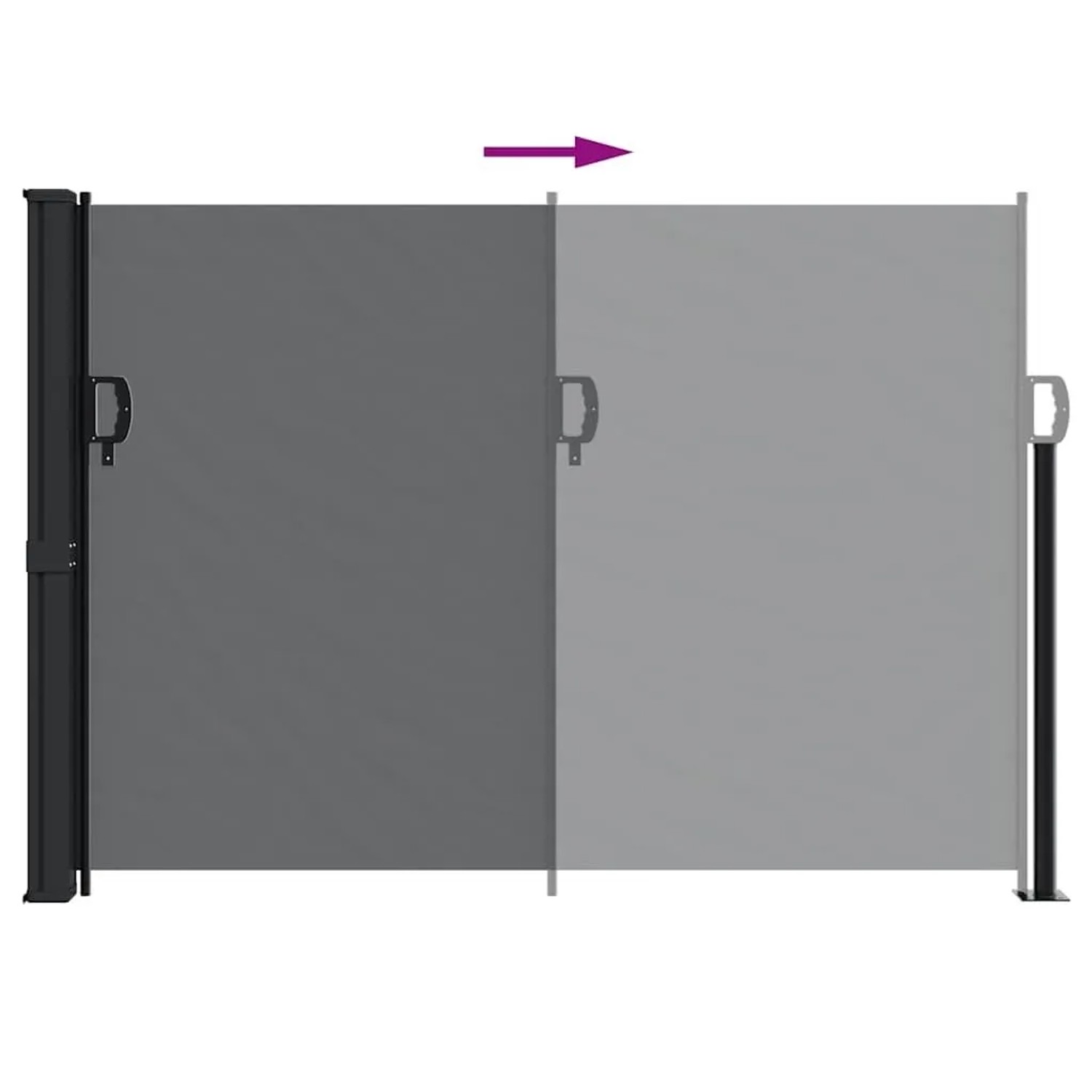 Ausziehbare, schwarze vidaXL Seitenmarkise 140x300 cm für Terrasse & Balkon.