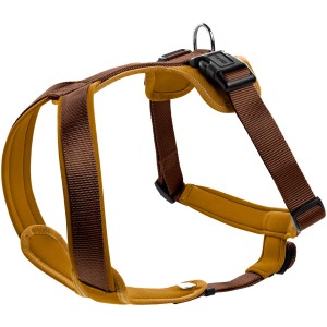 Hunter Hundegeschirr Neopren Vario Quick Gr. S, braun-caramel, aus Nylon mit weicher Neoprenpolsterung.