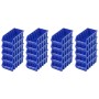 PROREGAL SuperSparSet: 20 blaue Sichtlagerboxen (2L) aus Polypropylen, gestapelt.