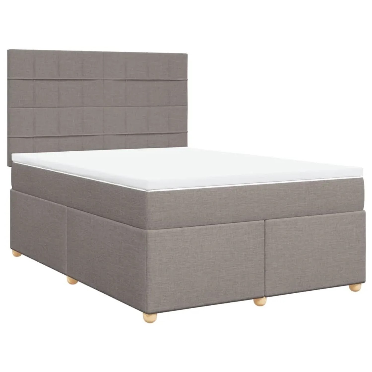 vidaXL Boxspringbett mit Matratze Taupe 160x200 cm Stoff 3293635 günstig online kaufen