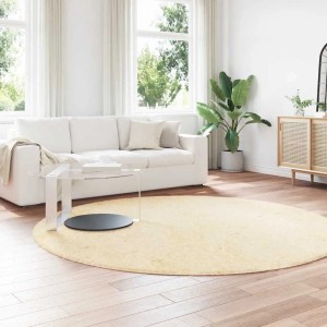 vidaXL Teppich Shaggy Hochflor NAVARRA Creme 240x240 cm Polyester 4102927