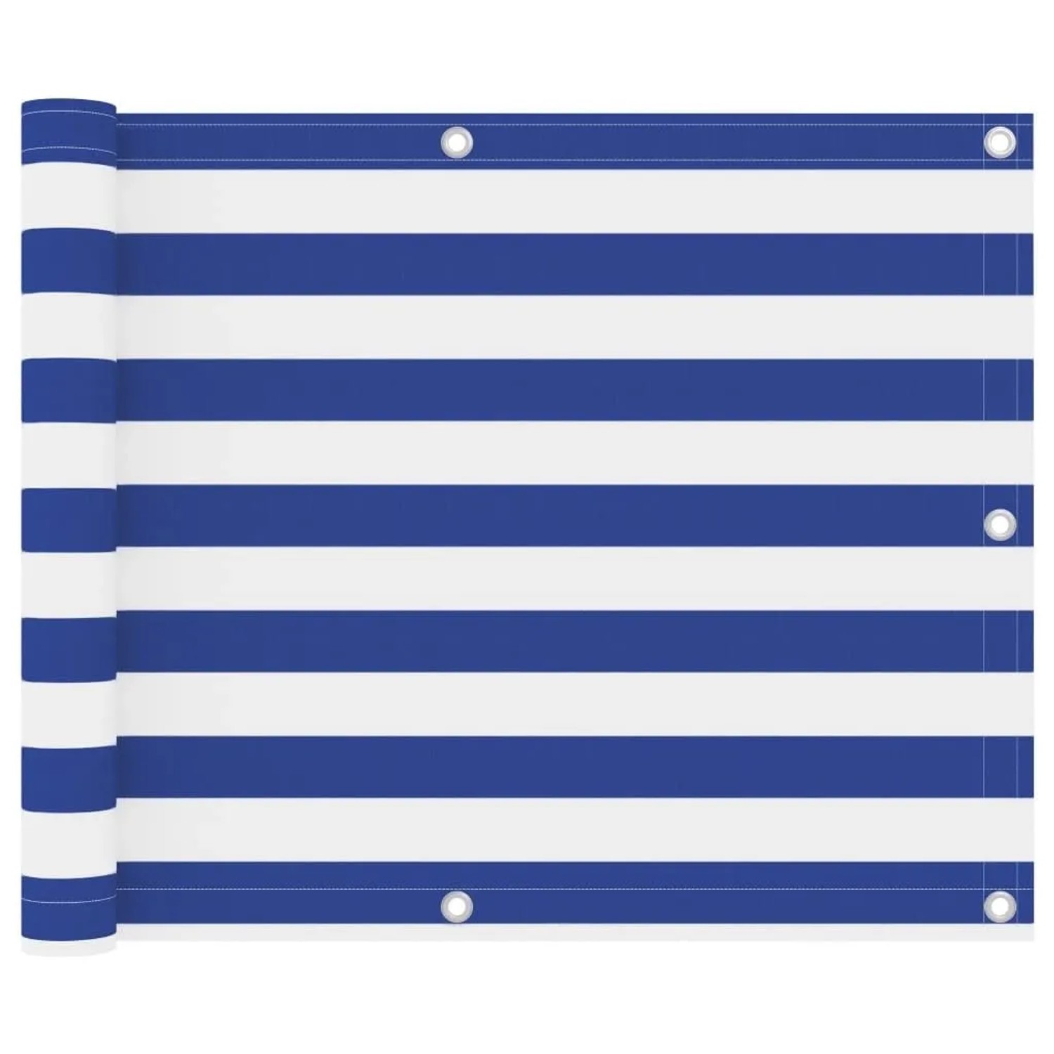 vidaXL Balkon-Sichtschutz Weiß und Blau 75x500 cm Oxford-Gewebe 134914