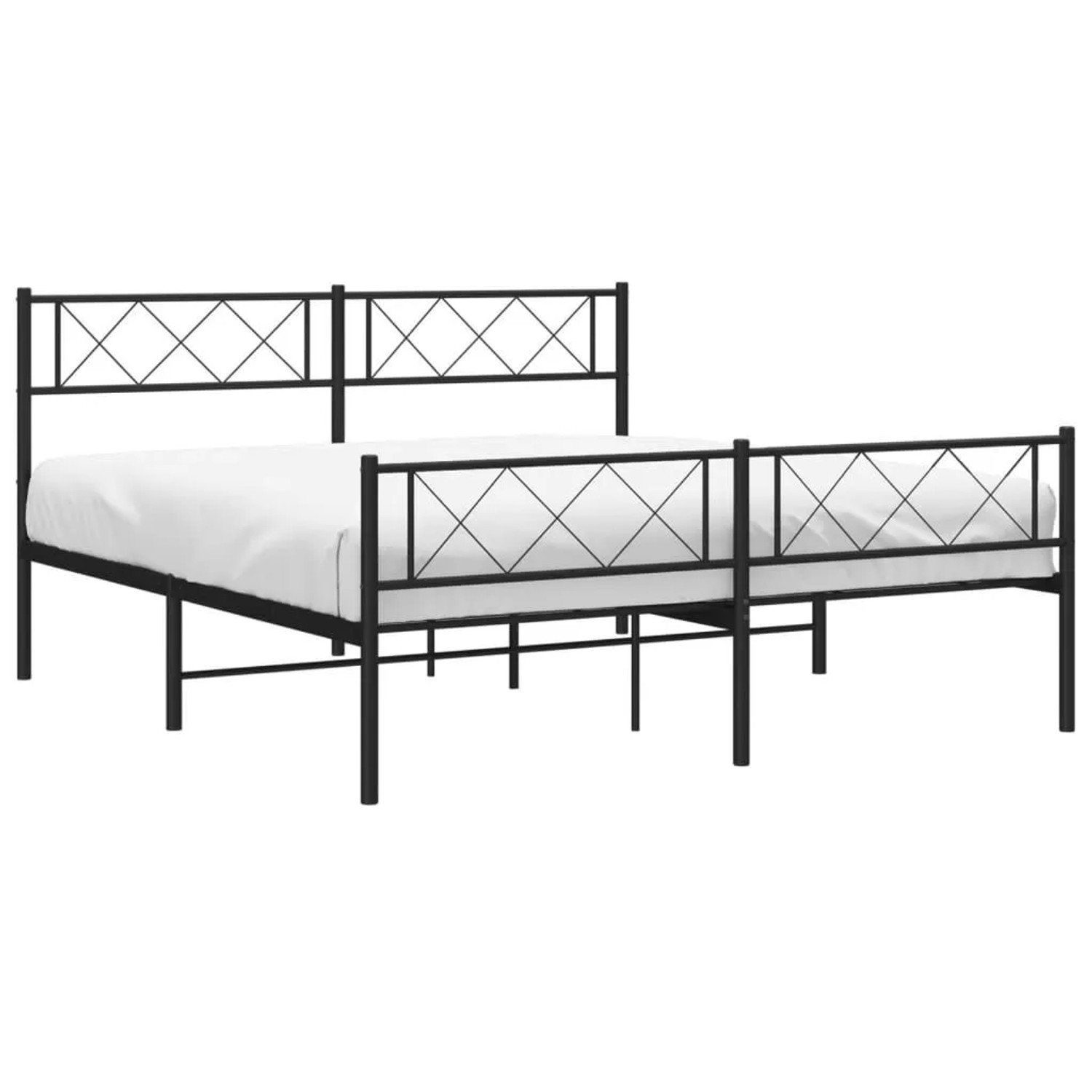 vidaXL Metallbett ohne Matratze mit Fußteil Schwarz 160x200 cm 372298 günstig online kaufen