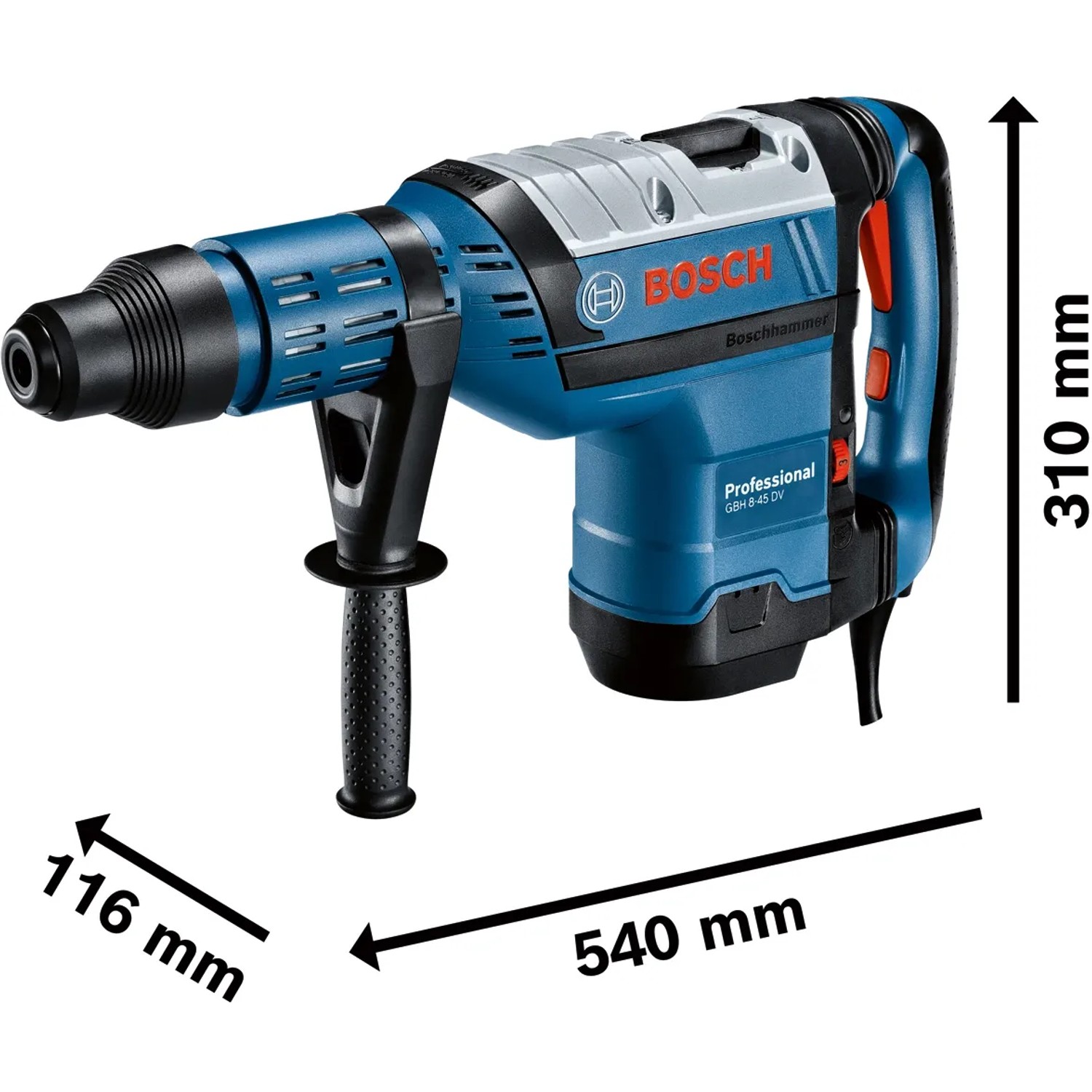 Bosch Professional GBH 8-45 DV + GSB 18 V-21 Bohrhammer Set im Koffer.