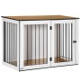 PawHut Hundekäfig Hundebox Innen Dunkelwalnuss Weiß 106 x 60 x 76 cm