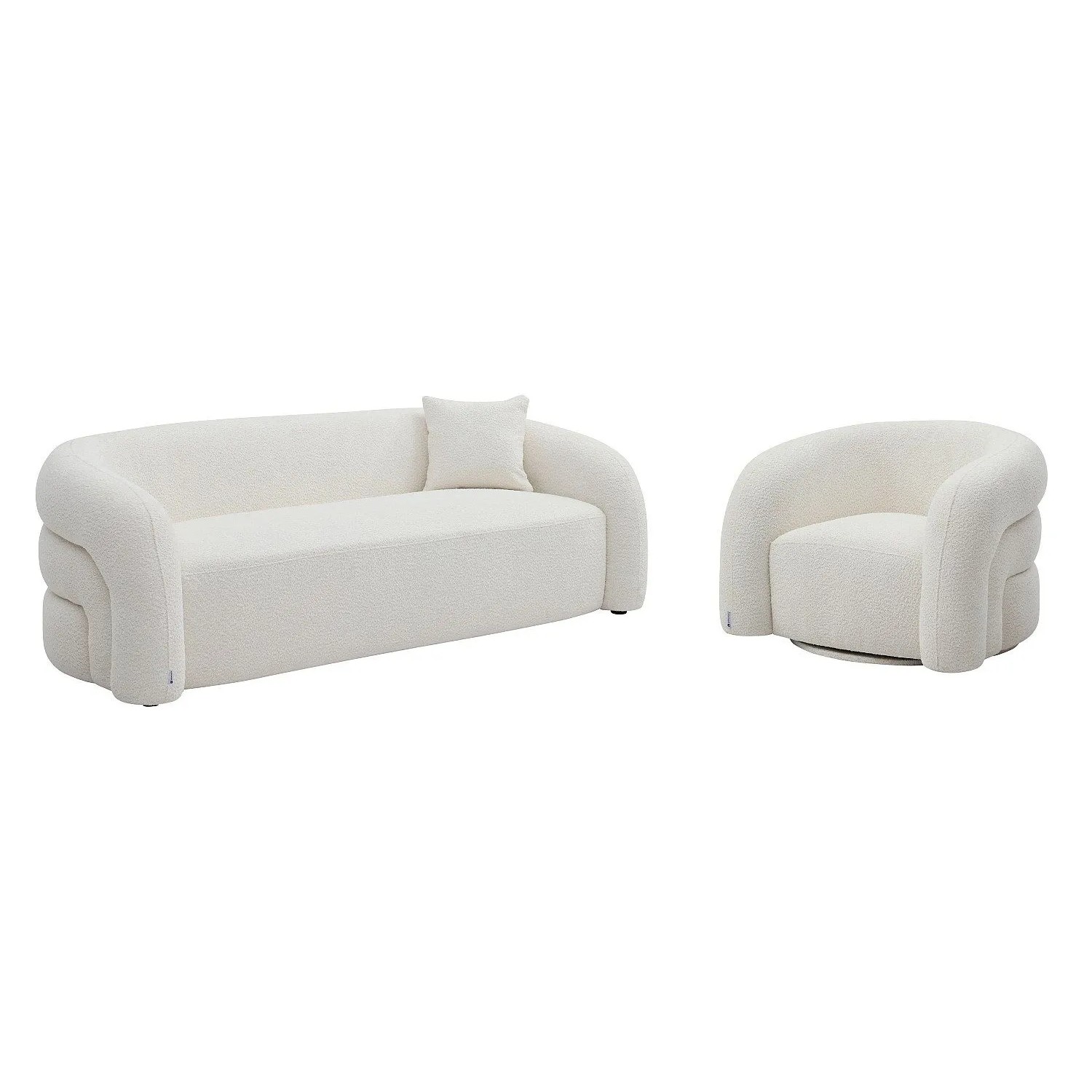 Vente-unique Couchgarnitur Mit Sessel Lapiota Weiß 97 cm  220 cm