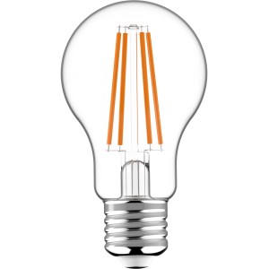 Klassische E27 LED-Filament-Glühbirne A60, 7W, warmweiß, für stimmungsvolle Beleuchtung.
