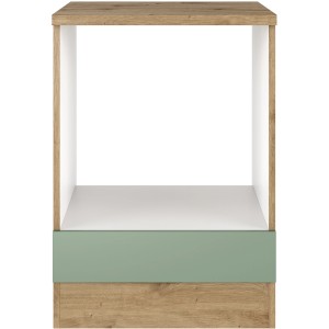 Flex-Well Herdumbauschrank Cara, 60 cm, Schilfgrün/Artisan Eiche, für Einbauherd