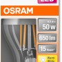 Osram LED-Lampe E27 in Glühlampenform, 6,5W, 650 Lumen, warmweiß, für stimmungsvolle Beleuchtung.