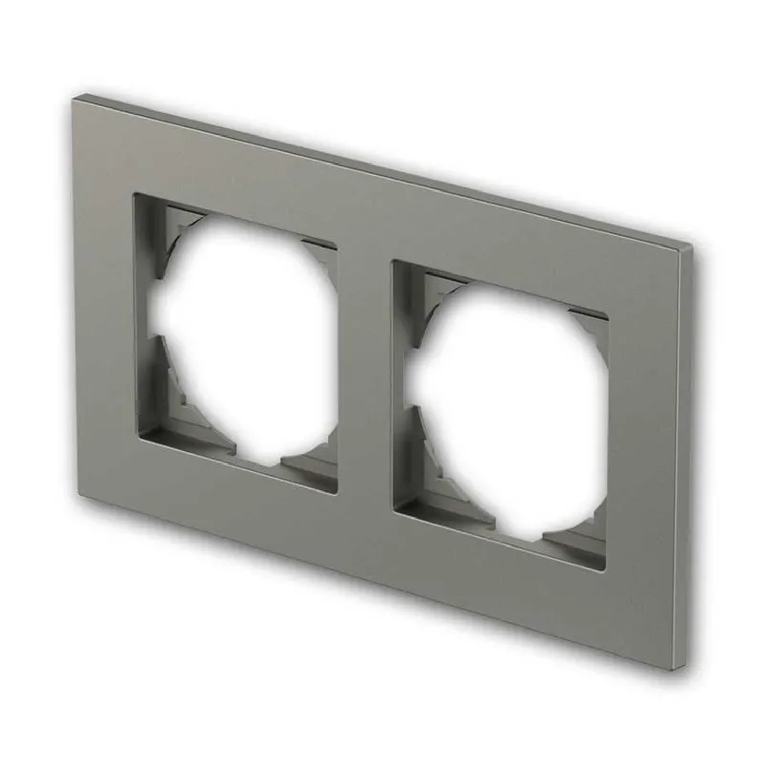 TEM LOGIQ Rahmen FLAT 2-Fach Titan Horizontalvertikal