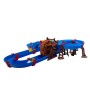 AquaPlay Wasserbahn WaterWheel, blaues zweistöckiges Spieleset mit Wasserrad, Kanälen und Spielfiguren.
