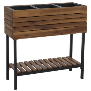 MCW Hochbeet P84 Ablage Outdoor Akazie Holz 79x80x31cm Braun