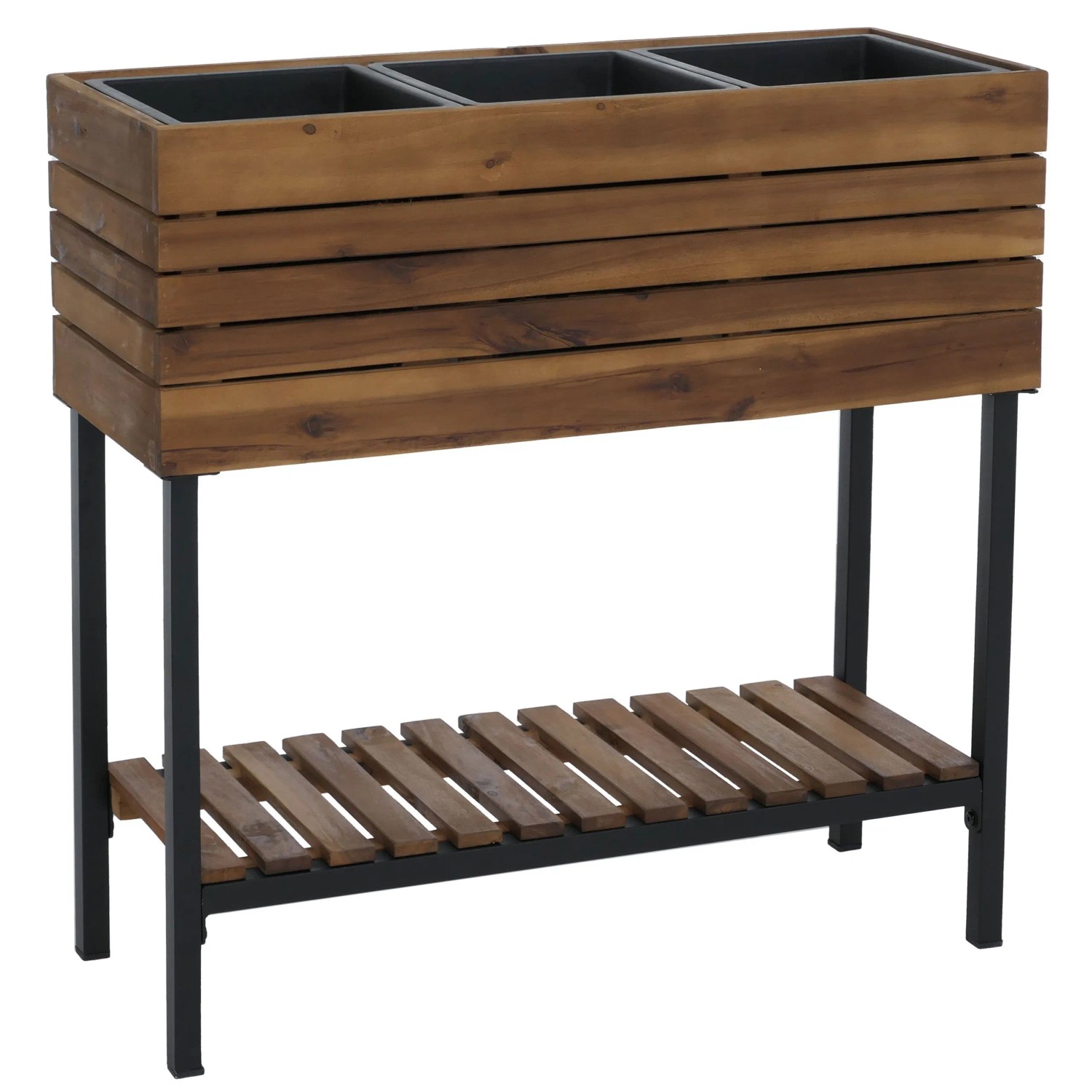 MCW Hochbeet P84 Ablage Outdoor Akazie Holz 79x80x31cm Braun
