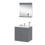 Vicco Badmöbel-Set Izan Grau mit Unterschrank und Spiegel. Modernes Design für Ihr Badezimmer.