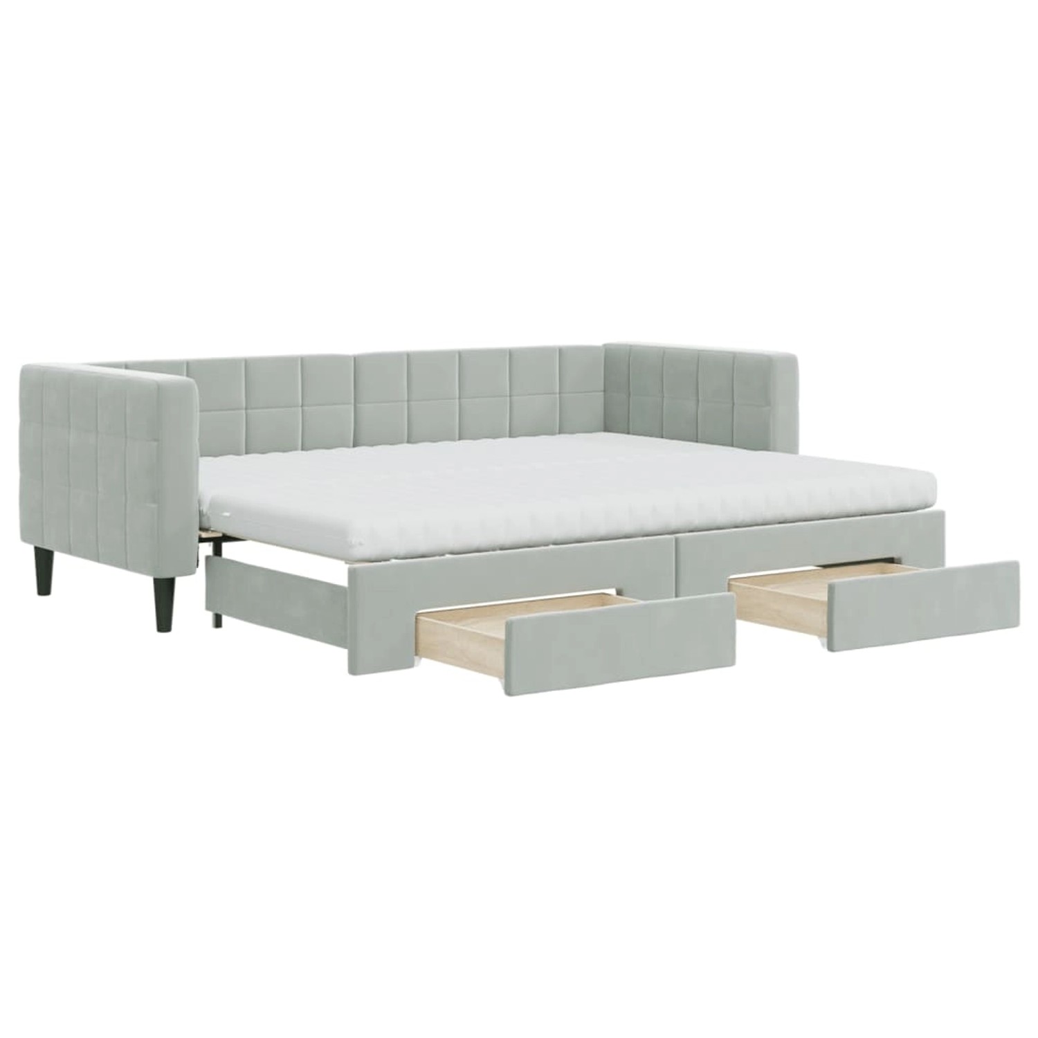 vidaXL Tagesbett Ausziehbar mit Schubladen Hellgrau 80x200 cm Samt 3196756 günstig online kaufen