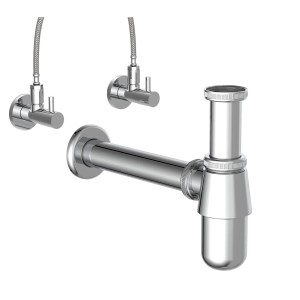 Kirchhoff Flaschensiphon, 41,9 mm (1 1/4) x 32 mm, Chrom für Waschtische.