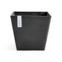 Quadratischer, dunkelgrauer Ecopots Pflanztopf Rotterdam, 50 cm, für Innen- und Außenbereich.