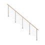 StarWood Metallgeländer Kos, 400 cm, mit Buchenhandlauf und Edelstahlstäben.