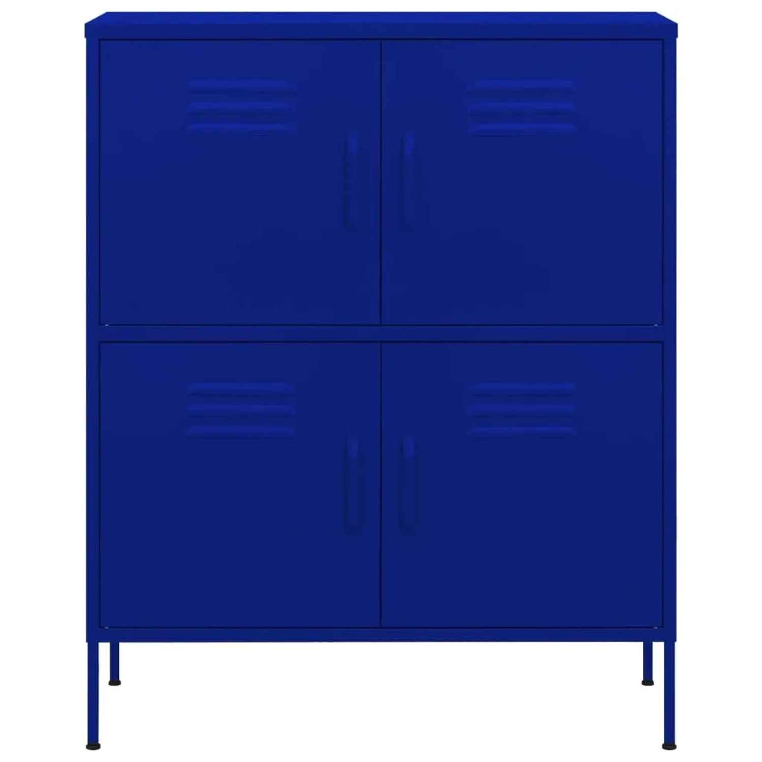 Marineblauer vidaXL Lagerschrank aus Stahl, 80x35x101,5 cm, mit 4 Türen für Bürobedarf.