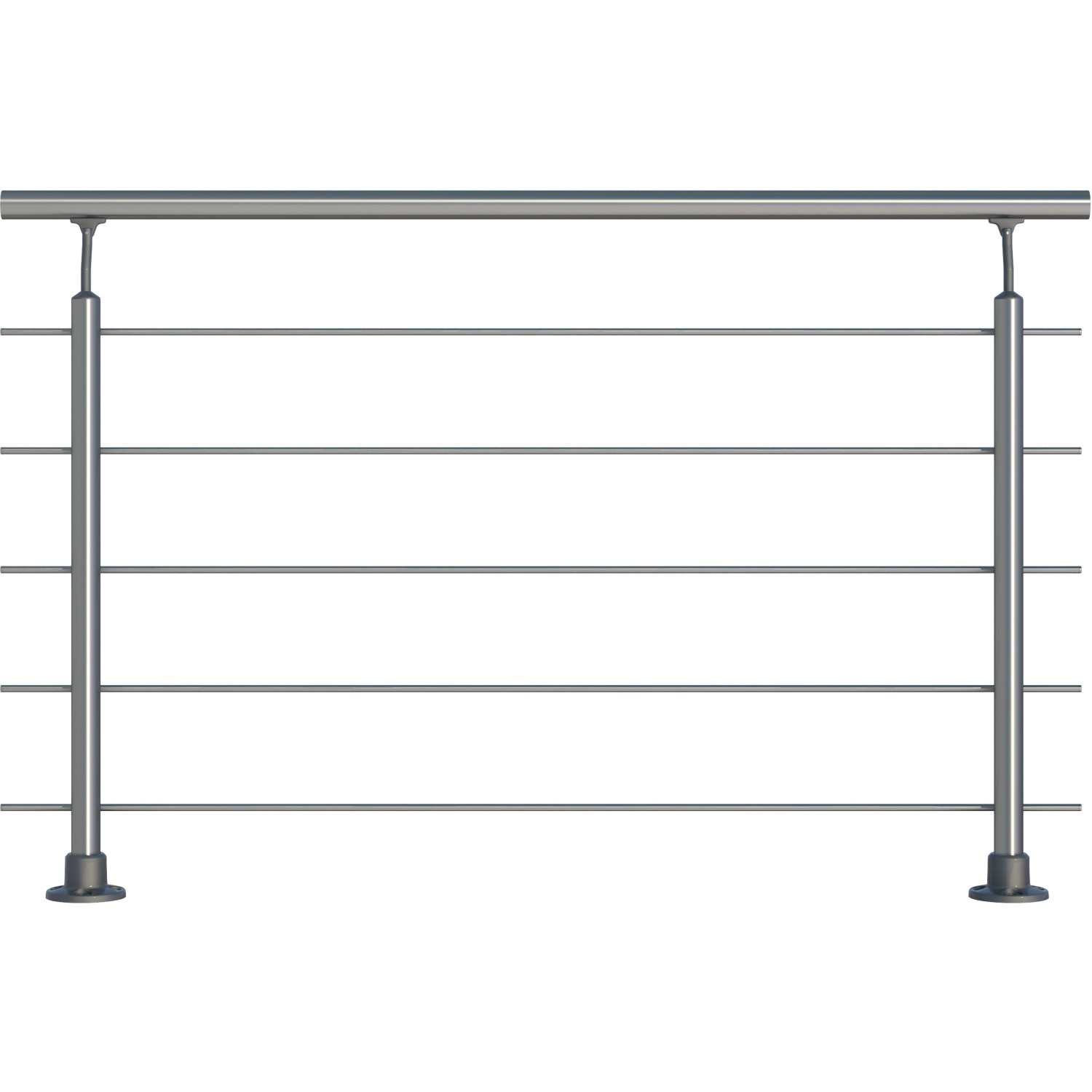 Dolle Geländer-Komplettset 150 cm Bodenmontage Aluminium