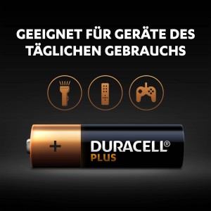 Duracell AA Batterie, 1,5V Alkaline, geeignet für Taschenlampen, Controller und Fernbedienungen.