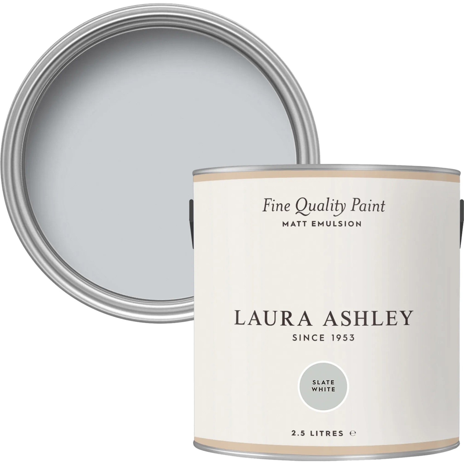 Laura Ashley Wandfarbe Slate White Hellgrau 2,5,