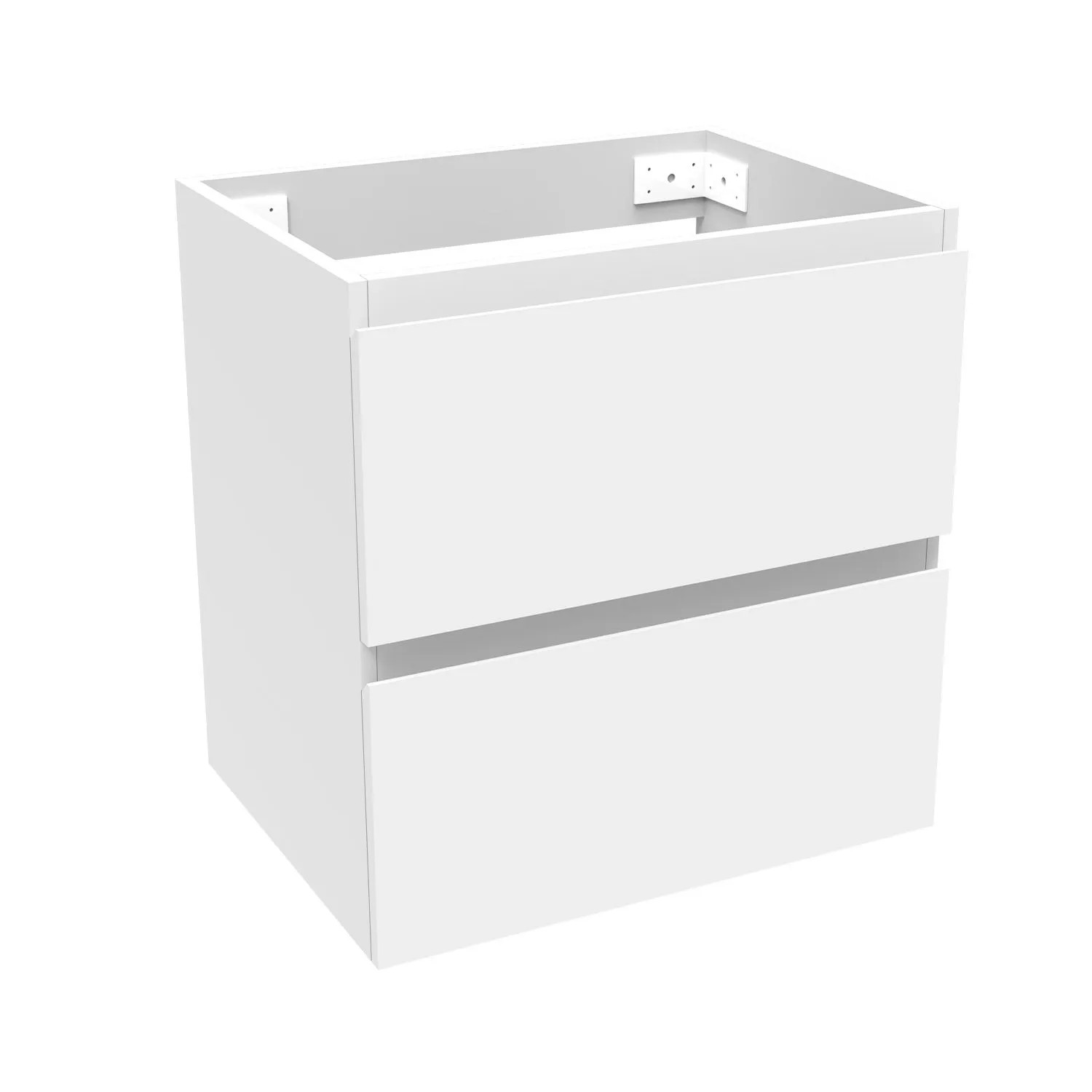 Duschparadies Waschbeckenunterschrank Y244X BxTxH 50x39x52cm in Mattweiß mit 2 Schubladen