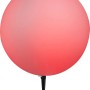 Weiße Globo Außen-Kugelleuchte TOULA mit Erdspieß für den Garten.