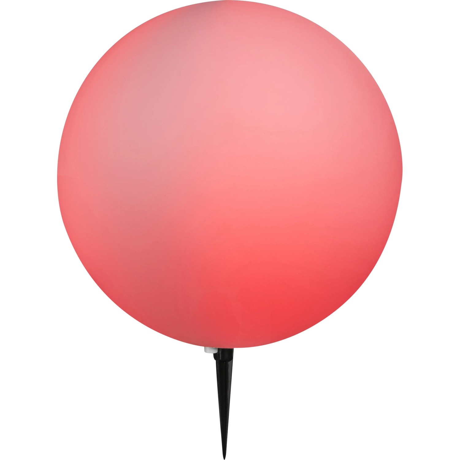 Weiße Globo Außen-Kugelleuchte TOULA mit Erdspieß für den Garten.