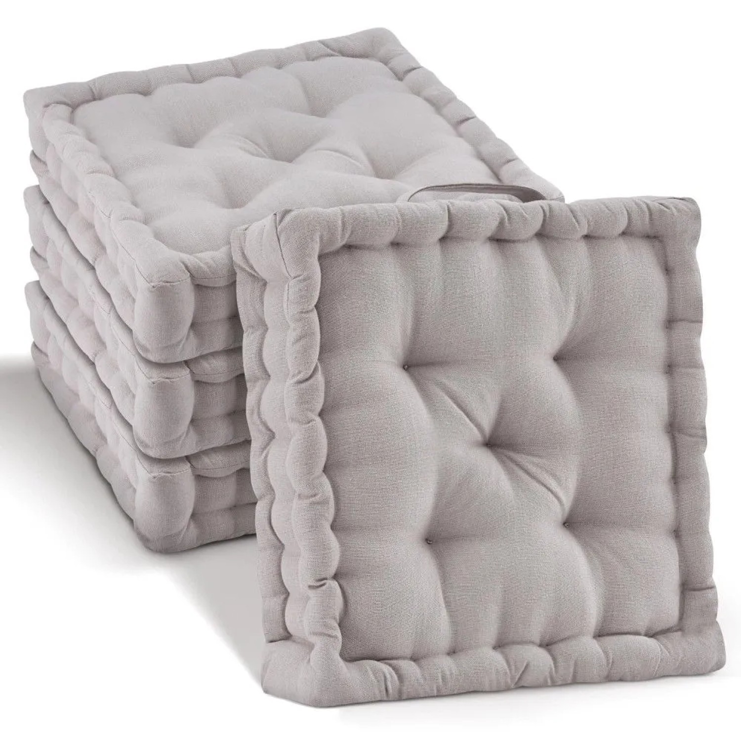 Beautissu Mila Stuhlkissen 40x40x8cm Taupe 4tlg