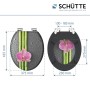 Schütte WC-Sitz Asia mit Holzkern und Absenkautomatik, Motiv mit Orchidee und Bambus.