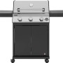 Jamestown Kane Gasgrill mit 3 Brennern, Edelstahlhaube und einklappbaren Seitentischen.
