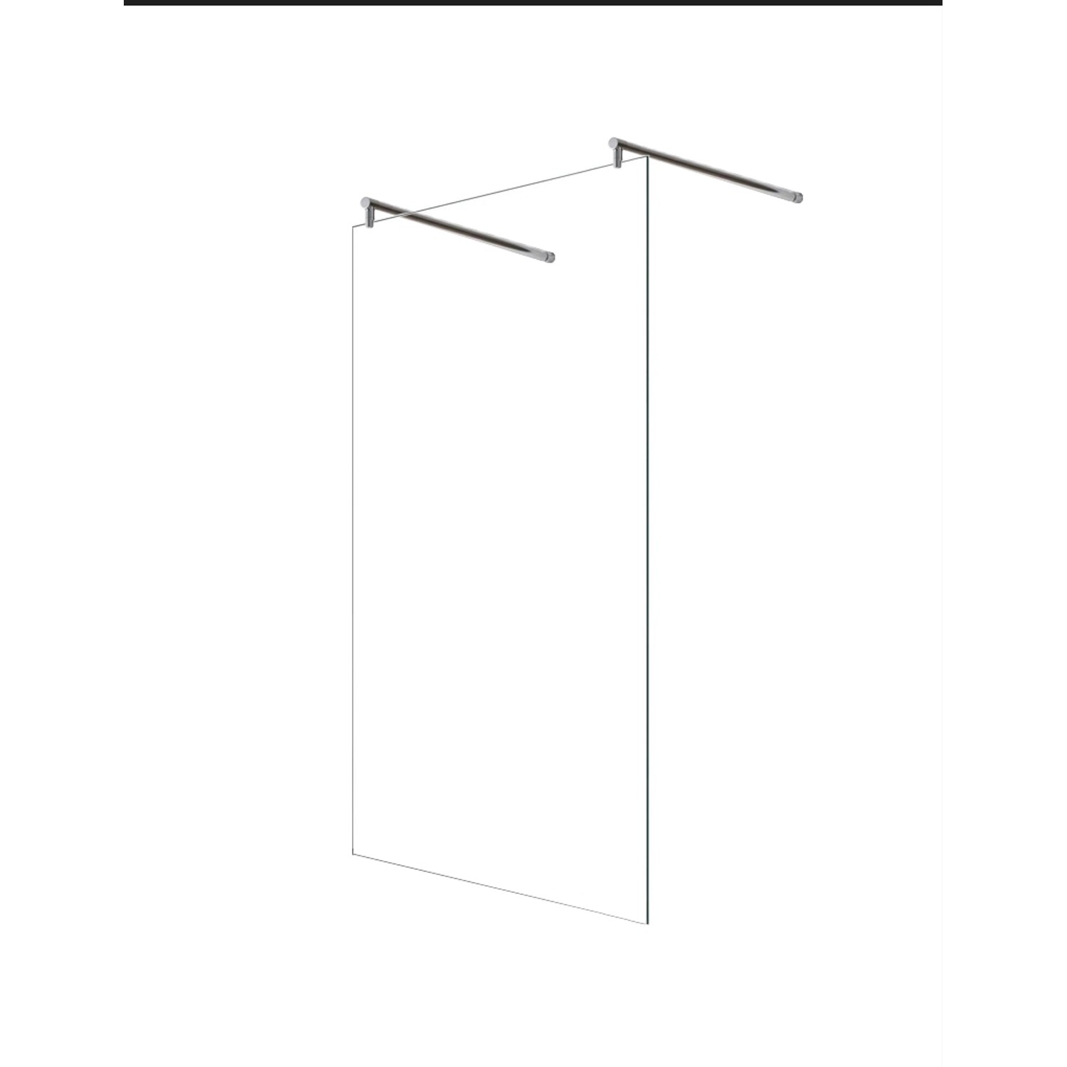 Glaszentrum Hagen 78x200cm Freistehende Dusche 2x Rundhalter