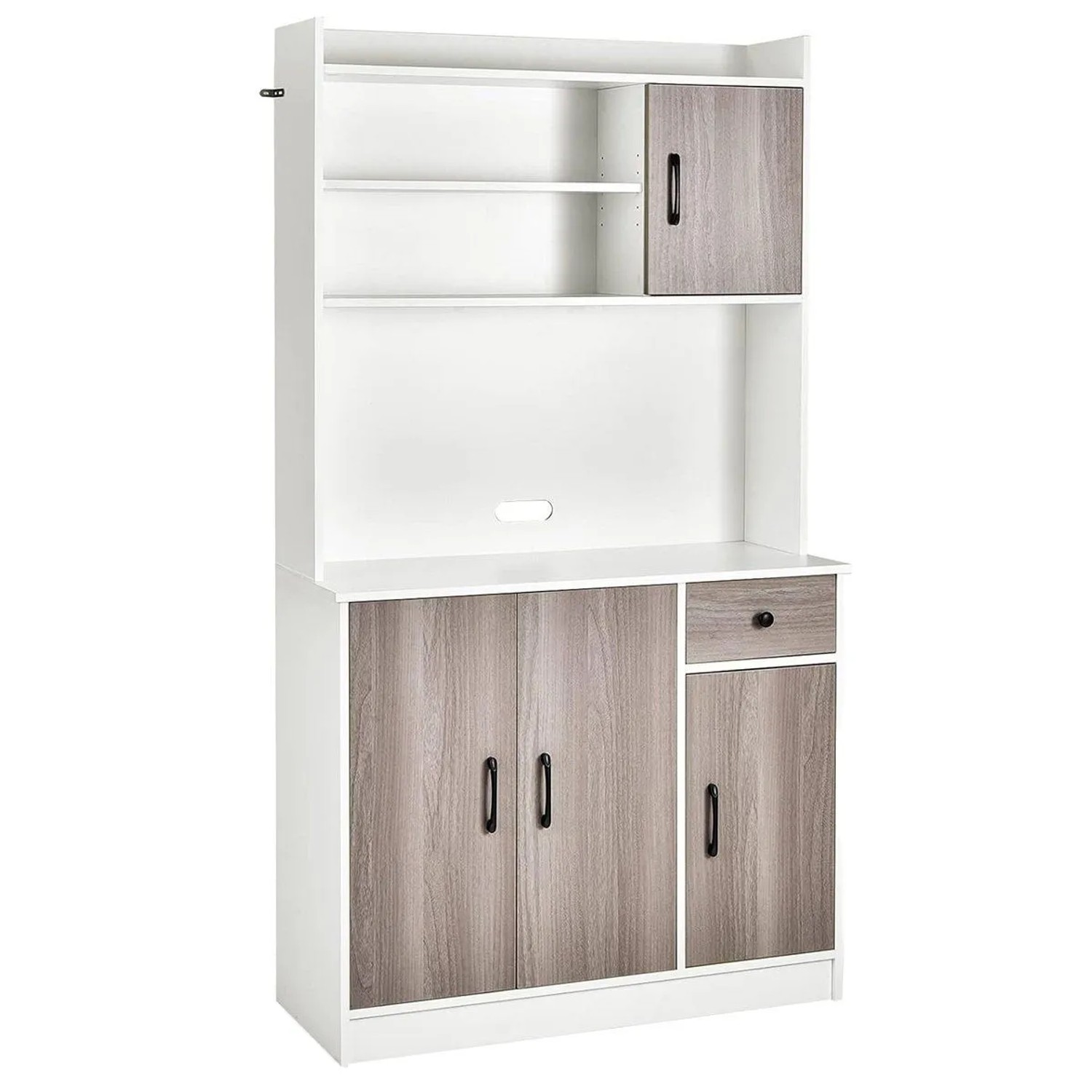 Costway Küchenschrank mit Arbeitsplatte Hochschrank Küche Weiß