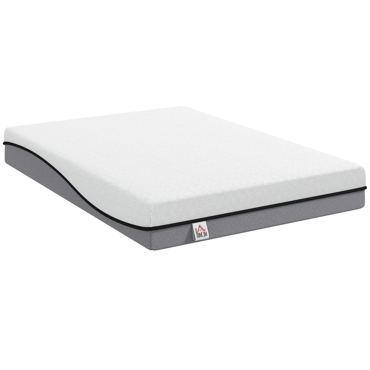 HOMCOM Mattress Gestricktes Gewebe Gel-Memory-Schaum 200L x 140B x 20H cm Grau