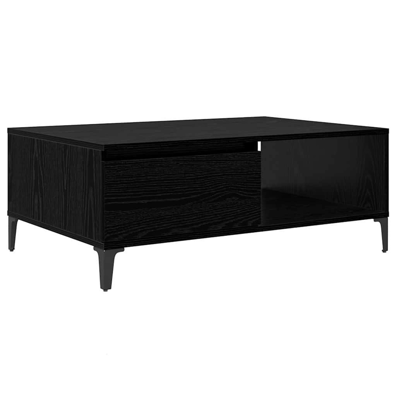 vidaXL Couchtisch Schwarz Eichen-Optik 90 x 60 x 35 cm Holzwerkstoff 875118 günstig online kaufen