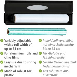 Wenko Folienspender Perfect Cutter Black Outdoor Kitchen, schwarz, für Grillutensilien.